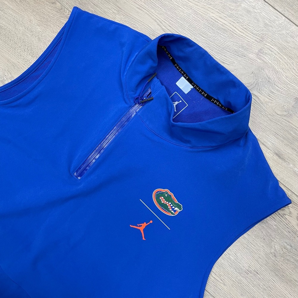 Jordan Florida Gators Vest Mens 2XL Blue Nike Shield Quarter Zip AH8004-496